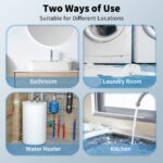 Geevon 6 Pack Water Leak Detectors for Home, 135dB Water Leak Sensor Flood Detection Water Alarms for Basements, Bathrooms, Kitchens, Garages, and Attics, Battery-Operated (Battery Included)