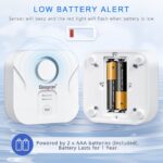 Geevon 2 Pack Water Leak Detectors for Home, 100dB Loud Water Sensor Alarm Leak Detectors with Drip Alert for Kitchen, Basements, Laundry Rooms, IP56 Waterproof(Battery Included)