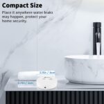 Geevon 6 Pack Water Leak Detectors for Home, 135dB Water Leak Sensor Flood Detection Water Alarms for Basements, Bathrooms, Kitchens, Garages, and Attics, Battery-Operated (Battery Included)