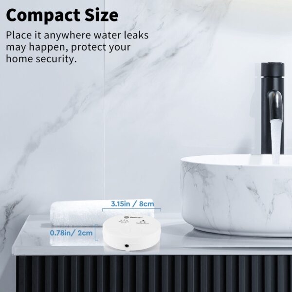 Geevon 6 Pack Water Leak Detectors for Home, 135dB Water Leak Sensor Flood Detection Water Alarms for Basements, Bathrooms, Kitchens, Garages, and Attics, Battery-Operated (Battery Included)