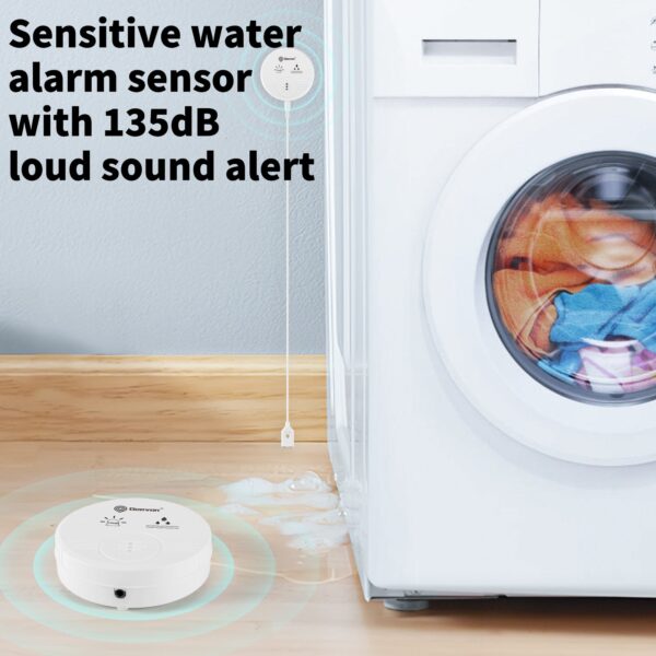 Geevon 6 Pack Water Leak Detectors for Home, 135dB Water Leak Sensor Flood Detection Water Alarms for Basements, Bathrooms, Kitchens, Garages, and Attics, Battery-Operated (Battery Included)