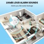 Geevon 6 Pack Water Leak Detectors for Home, 100dB Water Sensor Alarm Leak Detector for Basements, Bathrooms, Kitchens, Garages, Battery-Operated (Battery Included)