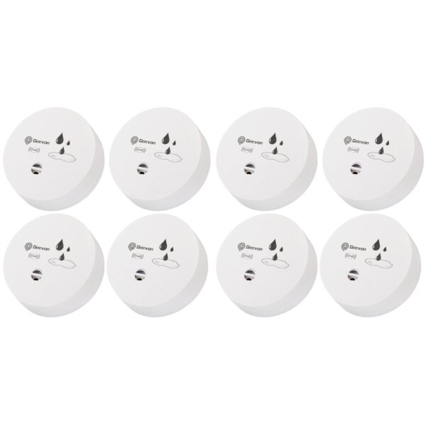Geevon 8 Pack Water Leak Detectors for Home, 100dB Water Sensor Alarm Leak Detector for Basements, Bathrooms, Kitchens, Garages, Battery-Operated (Battery Included)